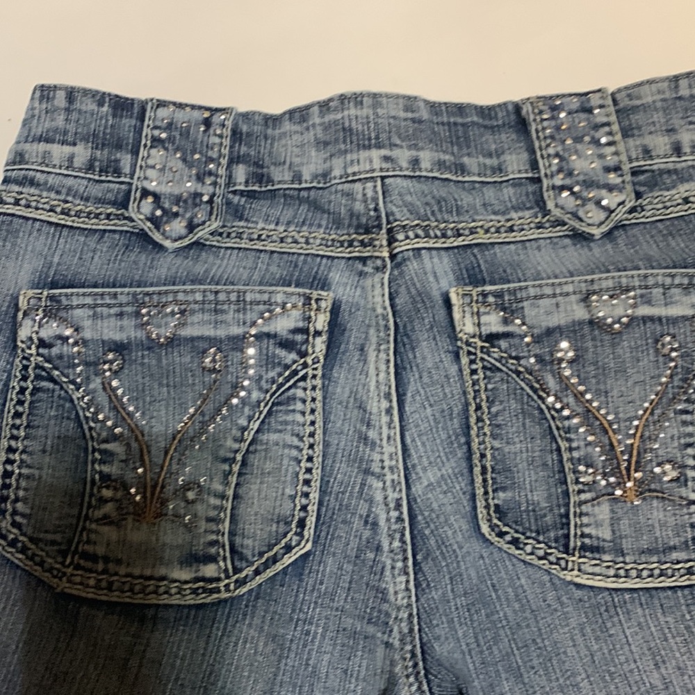 Faded Jeans - rhinestone studded